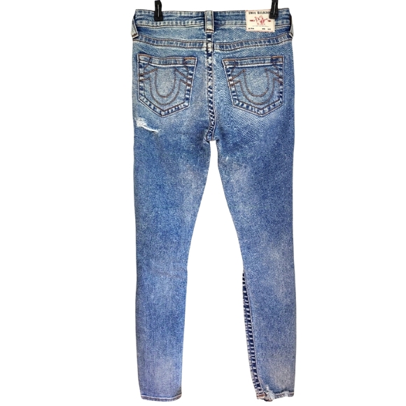 True Religion Women's Blue Distressed Jeans, Curvy. - Picture 3 of 8
